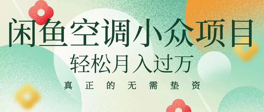 闲鱼卖空调小众项目 轻松月入过万 真正的无需垫资金去创吧-网创项目资源站-副业项目-创业项目-搞钱项目黑蛋搞钱
