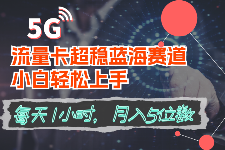 流量卡超稳蓝海赛道，小白轻松上手，每天1小时，月入5位数去创吧-网创项目资源站-副业项目-创业项目-搞钱项目黑蛋搞钱