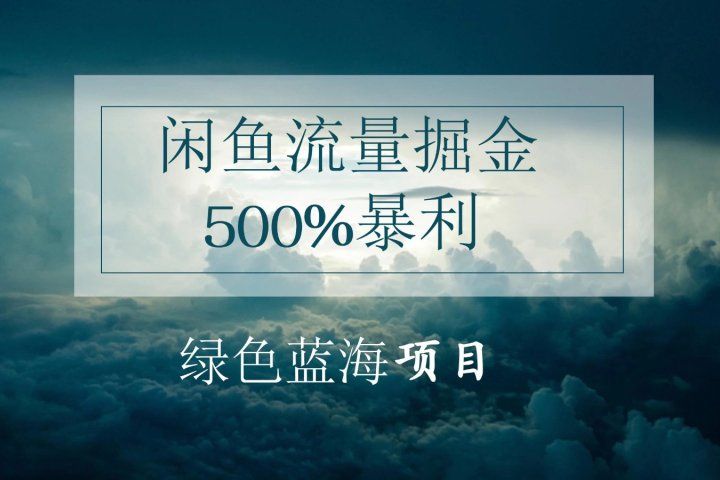 闲鱼流量掘金，500%的暴利绿色蓝海项目，日入过千，月入过万，小白轻松上手，无需剪辑!去创吧-网创项目资源站-副业项目-创业项目-搞钱项目黑蛋搞钱
