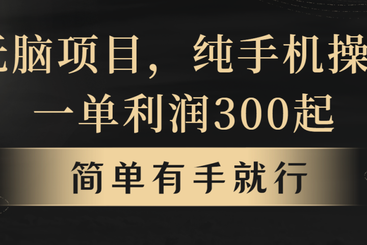 无脑项目，一单几百块，轻松月入5w+，看完就能直接操作去创吧-网创项目资源站-副业项目-创业项目-搞钱项目黑蛋搞钱