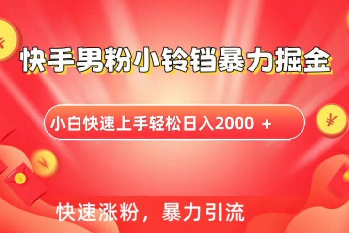 快手小铃铛男粉暴力直播去创吧-网创项目资源站-副业项目-创业项目-搞钱项目黑蛋搞钱