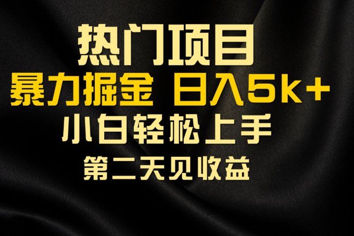热门项目，靠一款软件日入5000+暴力掘金小白轻松上手，第二天见收益去创吧-网创项目资源站-副业项目-创业项目-搞钱项目黑蛋搞钱
