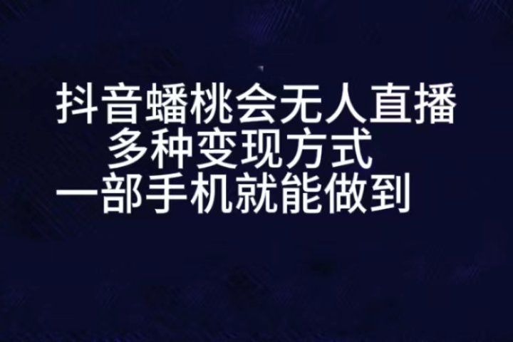 抖音蟠桃会无人直播，直播人气爆满，通过小风车，进行多种变现，一部手机就能做到，一分钟开播，小白上手神项目去创吧-网创项目资源站-副业项目-创业项目-搞钱项目黑蛋搞钱