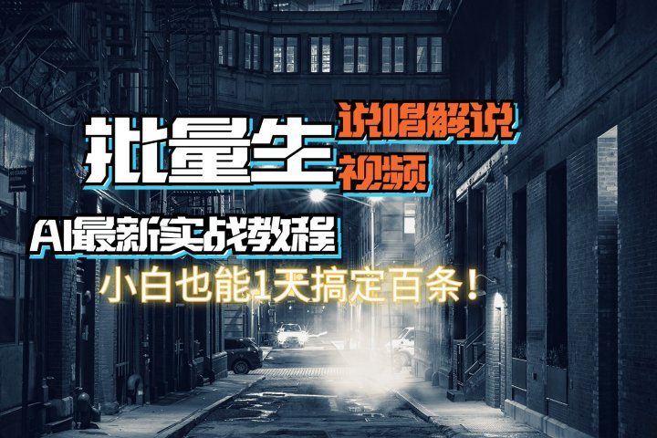 【AI最新实战教程】批量生成说唱解说视频，小白也能1天搞定百条！去创吧-网创项目资源站-副业项目-创业项目-搞钱项目黑蛋搞钱