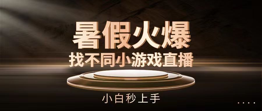 暑假火爆找不同小游戏直播间，小白秒上手去创吧-网创项目资源站-副业项目-创业项目-搞钱项目黑蛋搞钱