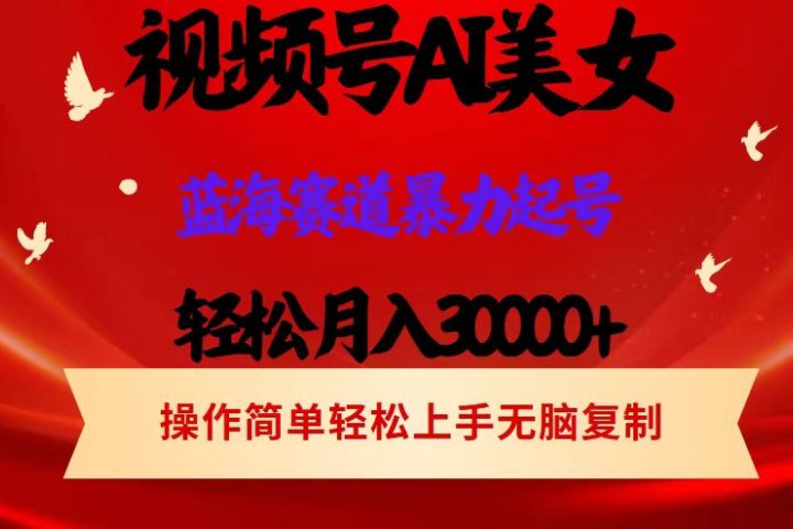 AI美女视频号掘金 操作简单 日入1000+去创吧-网创项目资源站-副业项目-创业项目-搞钱项目黑蛋搞钱