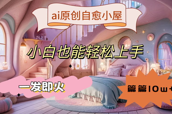 ai原创治愈小屋，小白也能轻松上手，一发即火，篇篇10w+去创吧-网创项目资源站-副业项目-创业项目-搞钱项目黑蛋搞钱