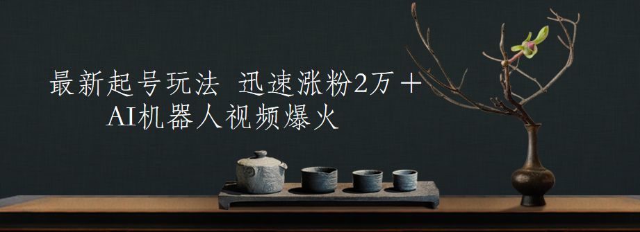 最新起号玩法，AI机器人视频爆火，迅速涨粉2万＋去创吧-网创项目资源站-副业项目-创业项目-搞钱项目黑蛋搞钱