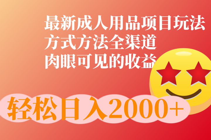成人用品项目最新玩法，方式方法全渠道去创吧-网创项目资源站-副业项目-创业项目-搞钱项目黑蛋搞钱