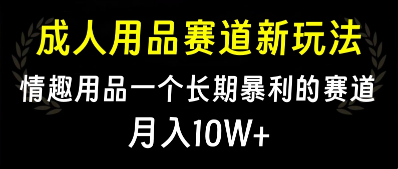 大人用品赛道新玩法，情趣用品一个长期暴利的赛道，月入10W+去创吧-网创项目资源站-副业项目-创业项目-搞钱项目黑蛋搞钱