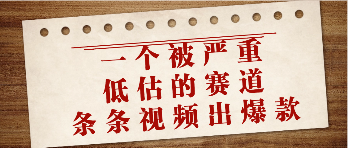 一个被严重低估的赛道，条条视频出爆款，一个月变现3万+去创吧-网创项目资源站-副业项目-创业项目-搞钱项目黑蛋搞钱