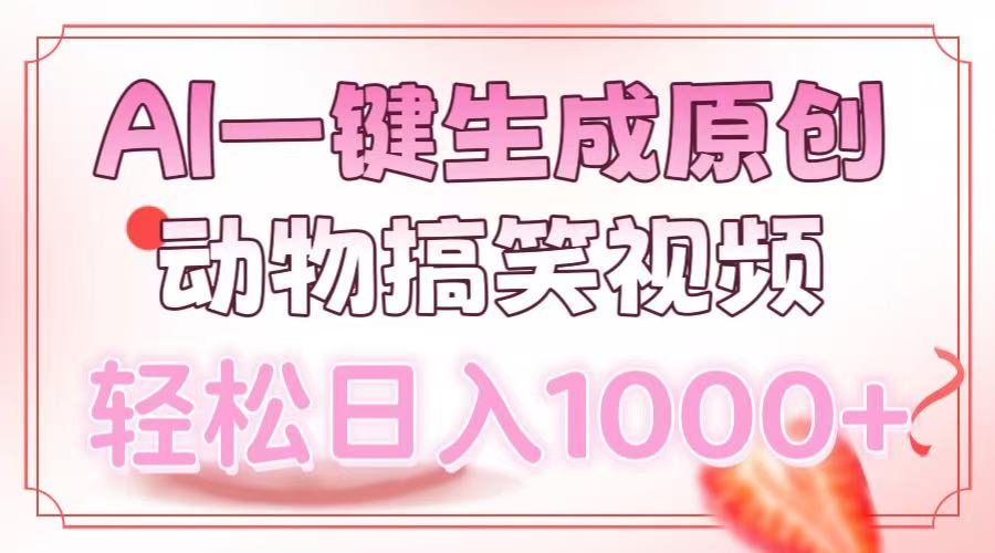 AI一键生成原创动物搞笑视频，轻松日入1000+去创吧-网创项目资源站-副业项目-创业项目-搞钱项目黑蛋搞钱