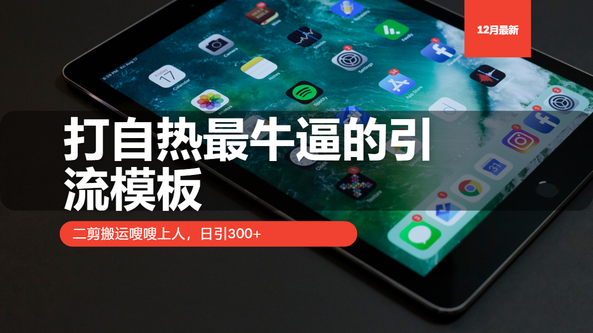 打自热最牛逼的引流模板，日引300+，二剪搬运嗖嗖上人去创吧-网创项目资源站-副业项目-创业项目-搞钱项目黑蛋搞钱
