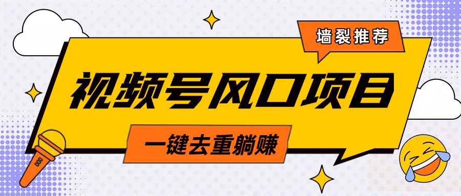 视频号风口蓝海项目，中老年人的流量密码，简单无脑，一键去重，轻松月入过万去创吧-网创项目资源站-副业项目-创业项目-搞钱项目黑蛋搞钱
