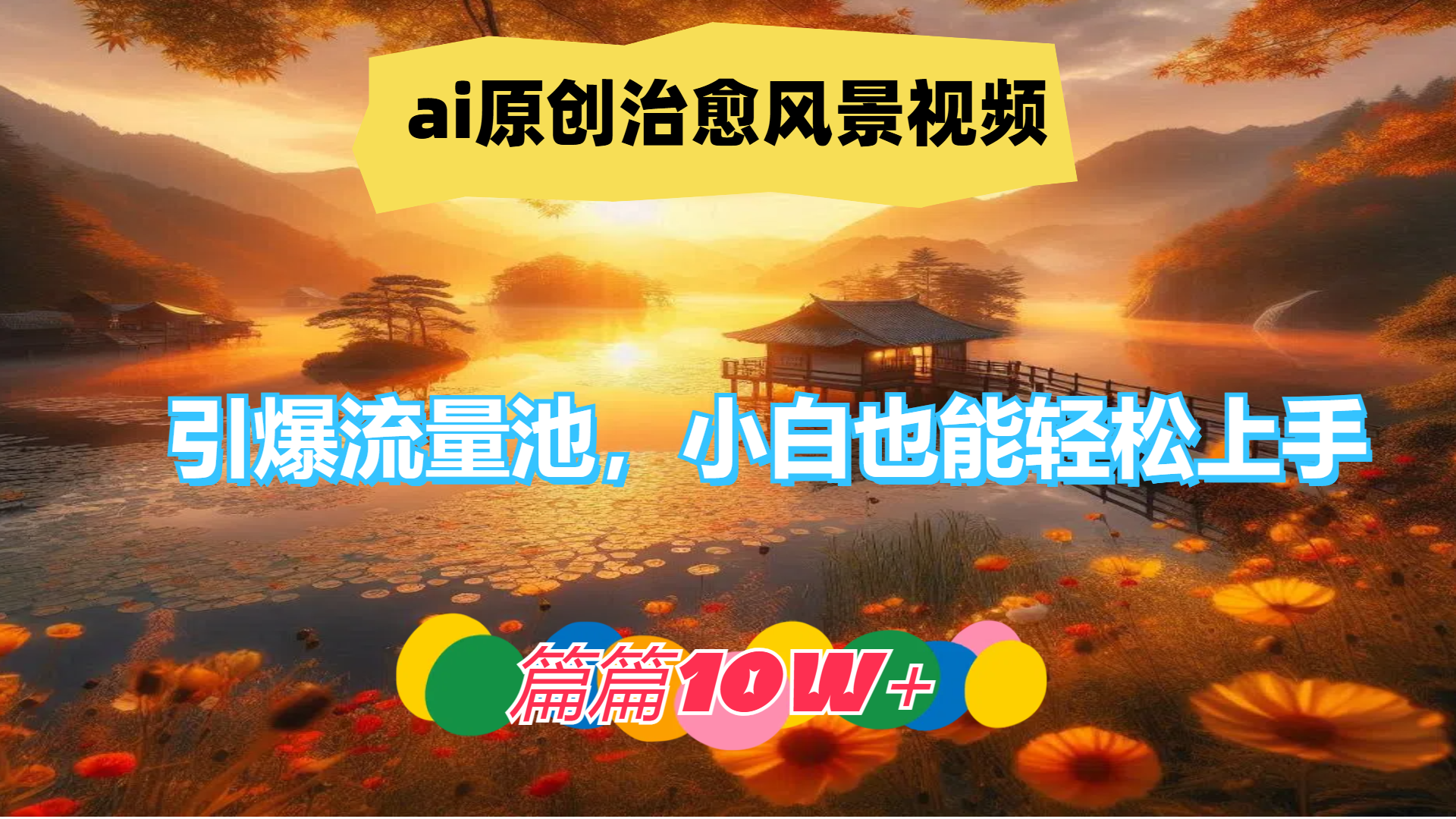 图片[1]去创吧-网创项目资源站-副业项目-创业项目-搞钱项目ai原创治愈风景视频，引爆流量池，小白也能轻松上手，篇篇10w+！去创吧-网创项目资源站-副业项目-创业项目-搞钱项目黑蛋搞钱