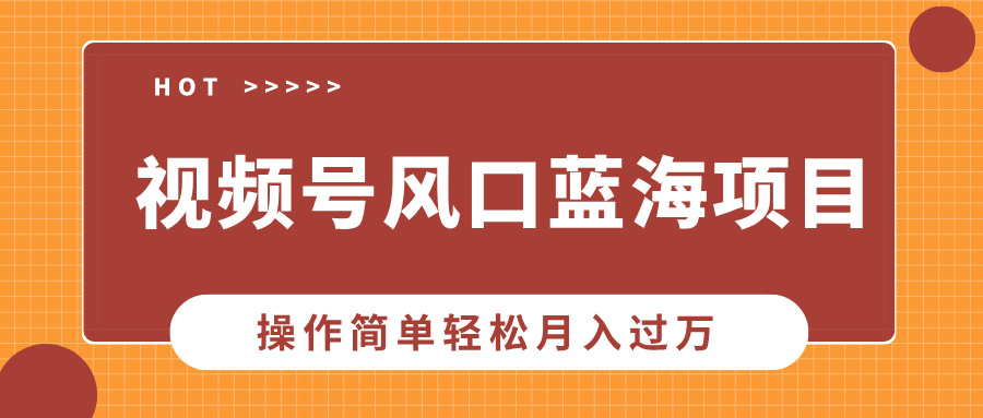 视频号风口蓝海项目，中老年人的流量密码，操作简单轻松月入过万去创吧-网创项目资源站-副业项目-创业项目-搞钱项目黑蛋搞钱