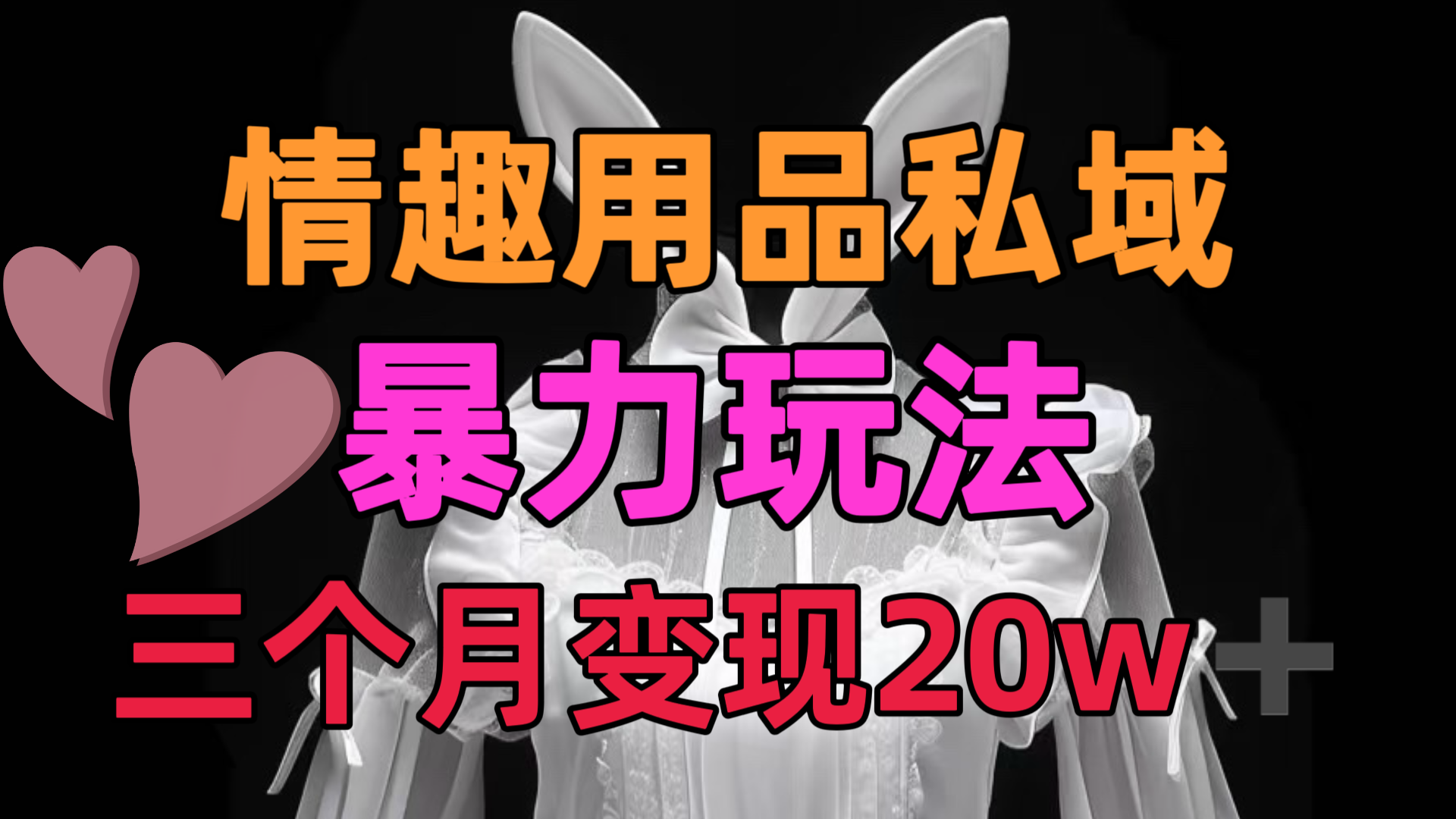 情趣用品私域，25年最新暴力玩法，三个月变现20w➕去创吧-网创项目资源站-副业项目-创业项目-搞钱项目黑蛋搞钱