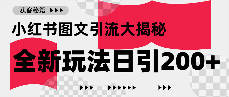 小红书图文引流，只需一张图片即可撬动百万流量，日引200+创业粉去创吧-网创项目资源站-副业项目-创业项目-搞钱项目黑蛋搞钱