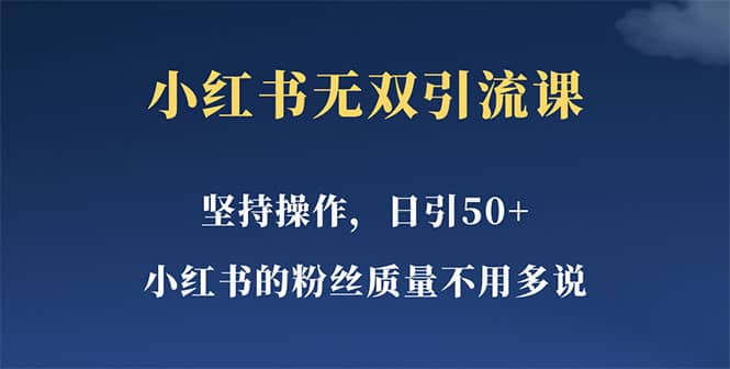 小红书无双课一天引50+女粉，不用做视频发视频，小白也很容易上手拿到结果去创吧-网创项目资源站-副业项目-创业项目-搞钱项目黑蛋搞钱