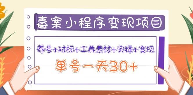 毒案小程序变现项目：养号+对标+工具素材+实操+变现去创吧-网创项目资源站-副业项目-创业项目-搞钱项目黑蛋搞钱