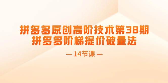 拼多多原创高阶技术第38期，拼多多阶梯提价破量法（14节课）去创吧-网创项目资源站-副业项目-创业项目-搞钱项目黑蛋搞钱