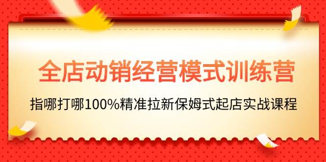 全店动销-经营模式训练营，指哪打哪100%精准拉新保姆式起店实战课程去创吧-网创项目资源站-副业项目-创业项目-搞钱项目黑蛋搞钱