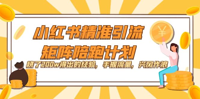 小红书精准引流·矩阵陪跑计划：烧了200w得出的经验，手握流量，兴风作浪！去创吧-网创项目资源站-副业项目-创业项目-搞钱项目黑蛋搞钱