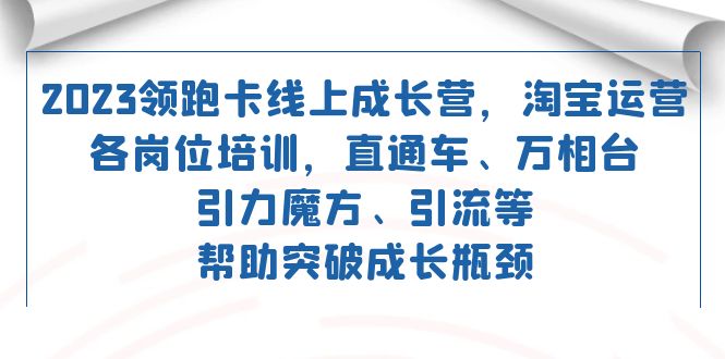 2023领跑·卡 线上成长营 淘宝运营各岗位培训 直通车 万相台 引力魔方 引流去创吧-网创项目资源站-副业项目-创业项目-搞钱项目黑蛋搞钱