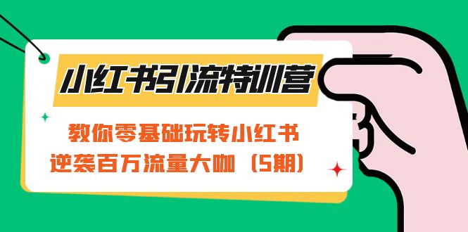 小红书引流特训营-第5期：教你零基础玩转小红书，逆袭百万流量大咖去创吧-网创项目资源站-副业项目-创业项目-搞钱项目黑蛋搞钱