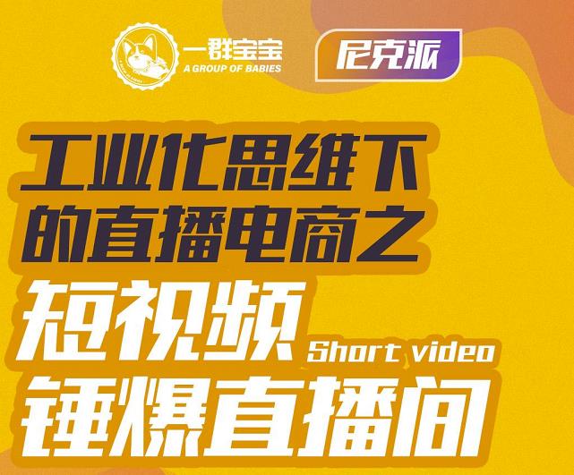 尼克派·工业化思维下的直播电商之短视频锤爆直播间，听话照做执行爆单去创吧-网创项目资源站-副业项目-创业项目-搞钱项目黑蛋搞钱
