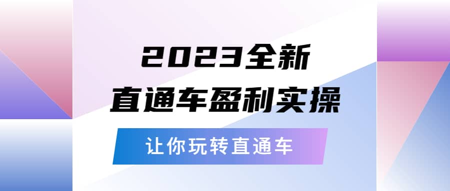 2023全新直通车·盈利实操：从底层，策略到搭建，让你玩转直通车去创吧-网创项目资源站-副业项目-创业项目-搞钱项目黑蛋搞钱