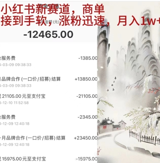 小红书新赛道，商单接到手软，涨粉迅速，一个月1w+去创吧-网创项目资源站-副业项目-创业项目-搞钱项目黑蛋搞钱