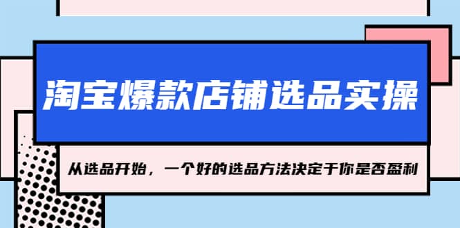 淘宝爆款店铺选品实操，2023从选品开始，一个好的选品方法决定于你是否盈利去创吧-网创项目资源站-副业项目-创业项目-搞钱项目黑蛋搞钱