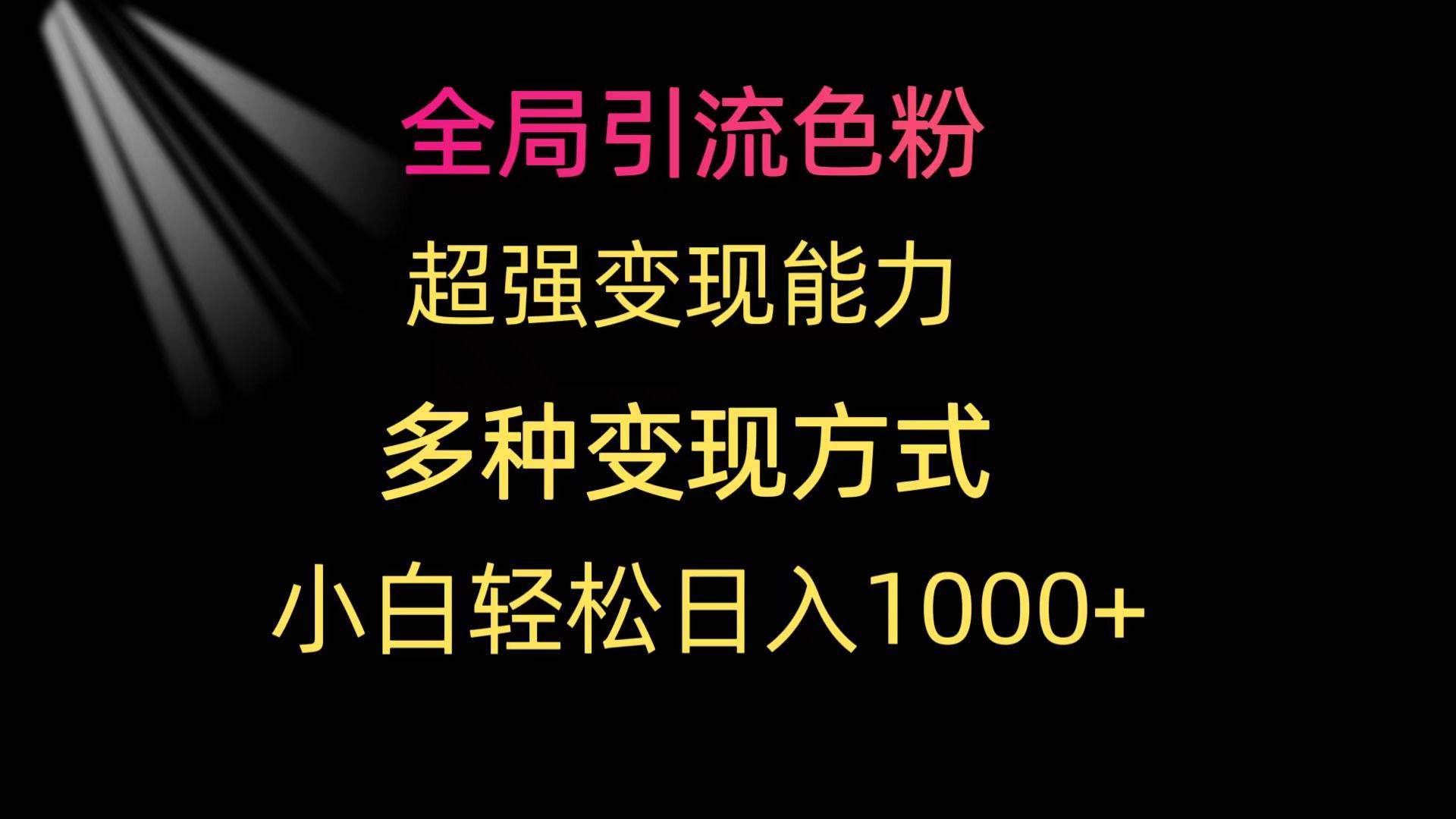 全局引流色粉 超强变现能力 多种变现方式 小白轻松日入1000+去创吧-网创项目资源站-副业项目-创业项目-搞钱项目黑蛋搞钱
