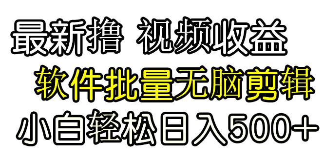 发视频撸收益，软件无脑批量剪辑，第一天发第二天就有钱去创吧-网创项目资源站-副业项目-创业项目-搞钱项目黑蛋搞钱
