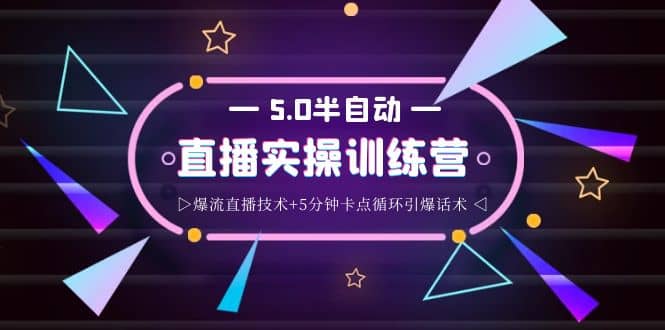 蚂蚁·5.0半自动直播2345打法，半自动爆流直播技术+5分钟卡点循环引爆话术去创吧-网创项目资源站-副业项目-创业项目-搞钱项目黑蛋搞钱