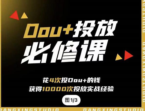 代同学DOU+投放训练营，用付费流量撬动大额自然流量，过得超额变现转化去创吧-网创项目资源站-副业项目-创业项目-搞钱项目黑蛋搞钱