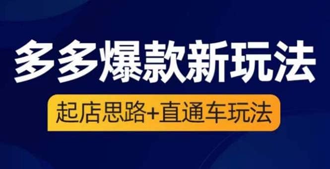 2023拼多多爆款·新玩法：起店思路+直通车玩法（3节精华课）去创吧-网创项目资源站-副业项目-创业项目-搞钱项目黑蛋搞钱