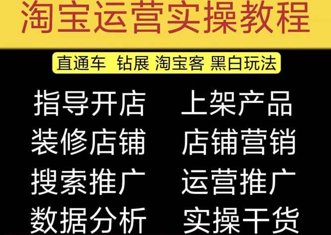 2023淘宝开店教程0基础到高级全套视频网店电商运营培训教学课程（2月更新）去创吧-网创项目资源站-副业项目-创业项目-搞钱项目黑蛋搞钱