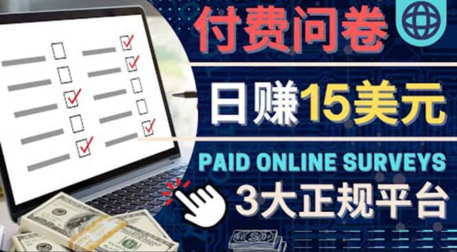 参与付费调查，利用自己的空闲时间完成问卷，适合新手的平台，日赚15美元去创吧-网创项目资源站-副业项目-创业项目-搞钱项目黑蛋搞钱