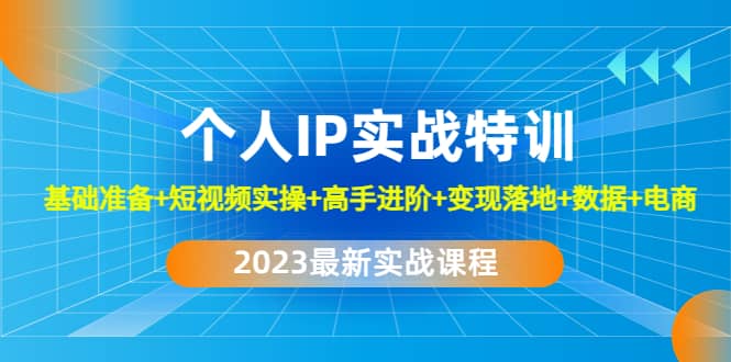2023个人IP实战特训：基础准备+短视频实操+高手进阶+变现落地+数据+电商去创吧-网创项目资源站-副业项目-创业项目-搞钱项目黑蛋搞钱