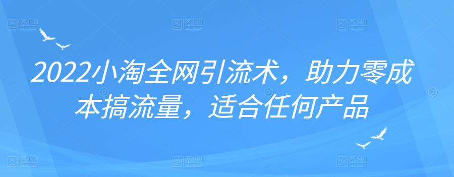 2022年小淘全网引流术，助力零成本搞流量，适合任何产品去创吧-网创项目资源站-副业项目-创业项目-搞钱项目黑蛋搞钱