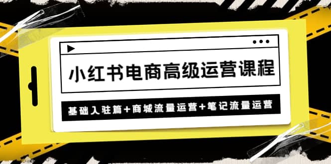 小红书电商高级运营课程：基础入驻篇+商城流量运营+笔记流量运营去创吧-网创项目资源站-副业项目-创业项目-搞钱项目黑蛋搞钱