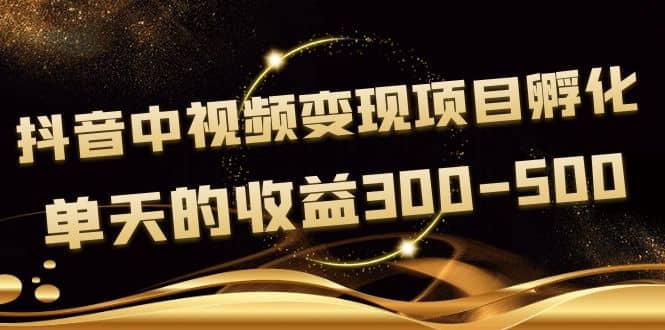 黄岛主《抖音中视频变现项目孵化》单天的收益300-500 操作简单粗暴去创吧-网创项目资源站-副业项目-创业项目-搞钱项目黑蛋搞钱