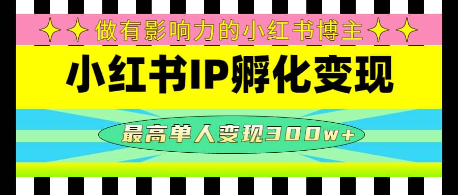 某收费培训-小红书IP孵化变现：做有影响力的小红书博主去创吧-网创项目资源站-副业项目-创业项目-搞钱项目黑蛋搞钱