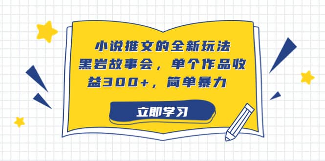 小说推文的全新玩法，黑岩故事会，单个作品收益300+，简单暴力去创吧-网创项目资源站-副业项目-创业项目-搞钱项目黑蛋搞钱