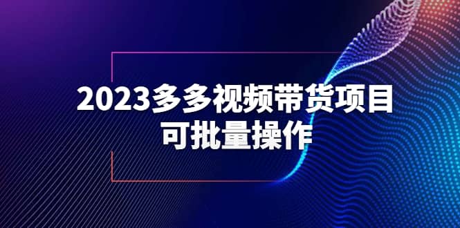 2023多多视频带货项目，可批量操作【保姆级教学】去创吧-网创项目资源站-副业项目-创业项目-搞钱项目黑蛋搞钱