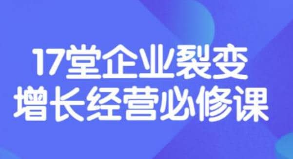 《盈利增长17堂必修课》企业裂变增长的经营智慧，带你了解增长的本质去创吧-网创项目资源站-副业项目-创业项目-搞钱项目黑蛋搞钱