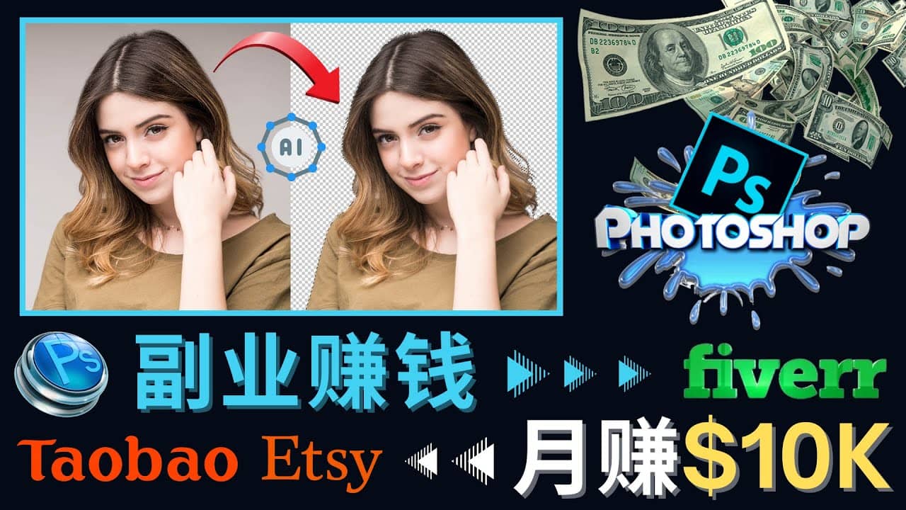 掌握PS修图技能，月赚5000美元以上 – 利用Adobe Photoshop赚钱的3种途径去创吧-网创项目资源站-副业项目-创业项目-搞钱项目黑蛋搞钱