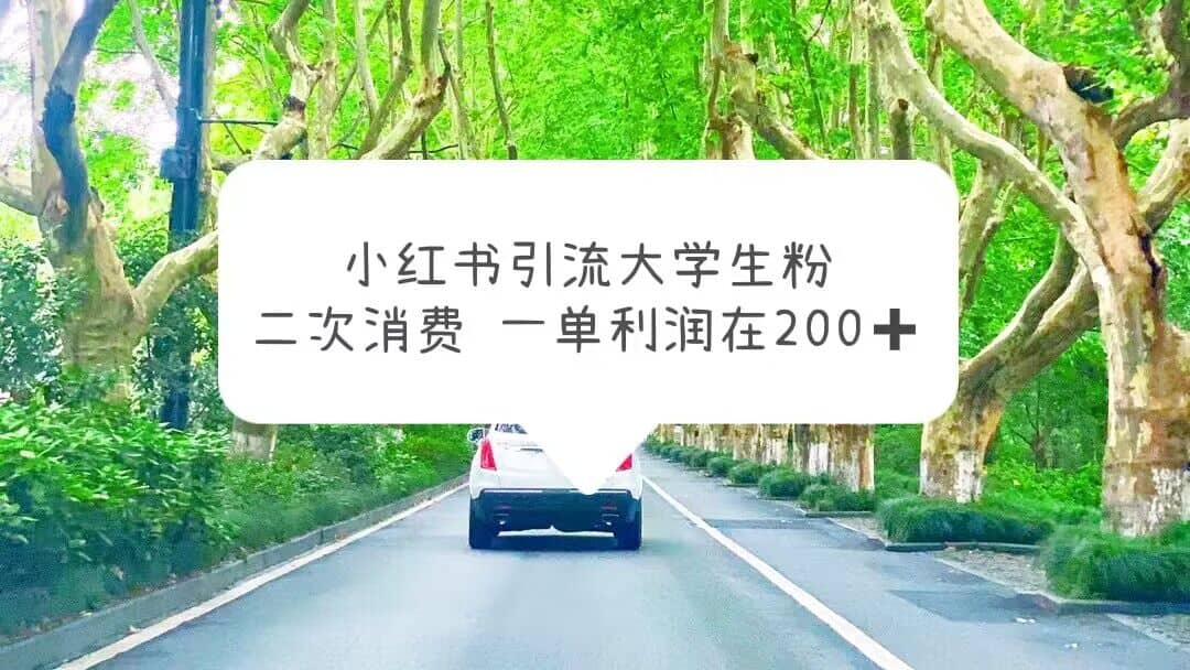 小红书引流大学生粉，变现项目，一单利润在200+（教程+资源）去创吧-网创项目资源站-副业项目-创业项目-搞钱项目黑蛋搞钱